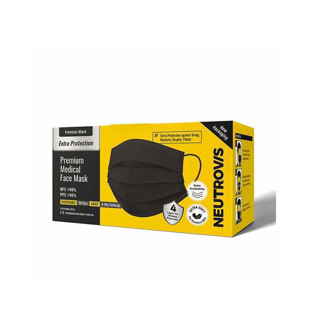 NEUTROVIS 4PLY MASK BLACK 50S