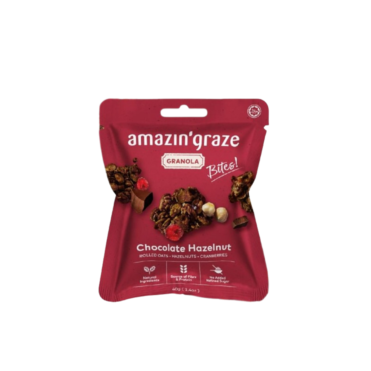AMAZIN GRAZE HAZENUT B/FOREST GRANOLA BITES 40G
