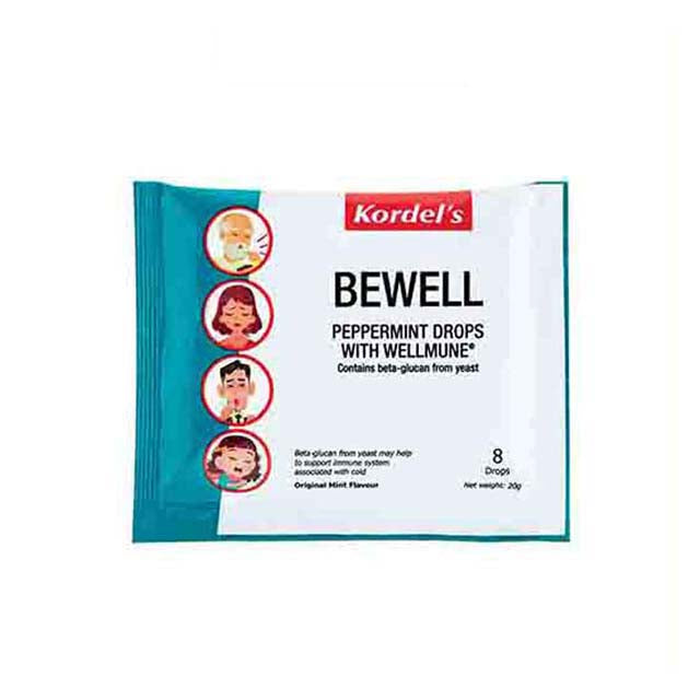 KORDELS BEWELL PEPPERMINT DROPS 8S
