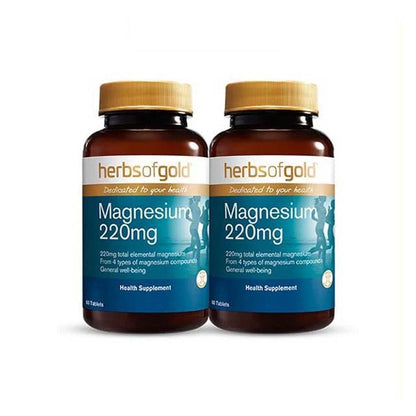 HERBS OF GOLD MAGNESIUM 220MG 60S X2