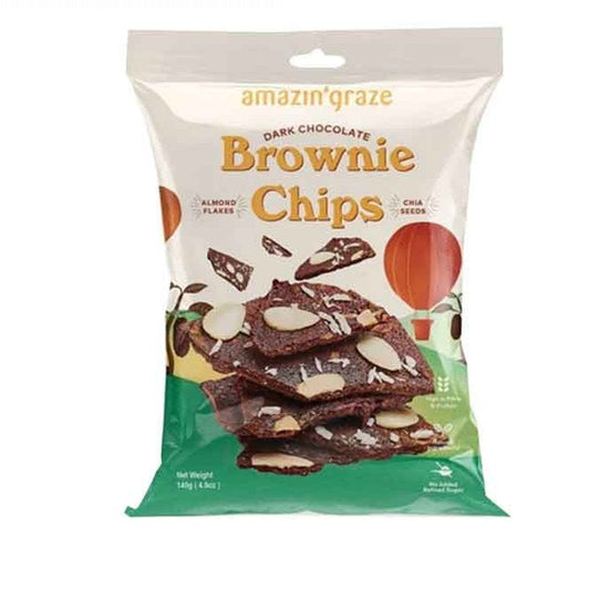 AMAZIN GRAZE DARK CHOCOLATE BROWNIE CHIPS 140G