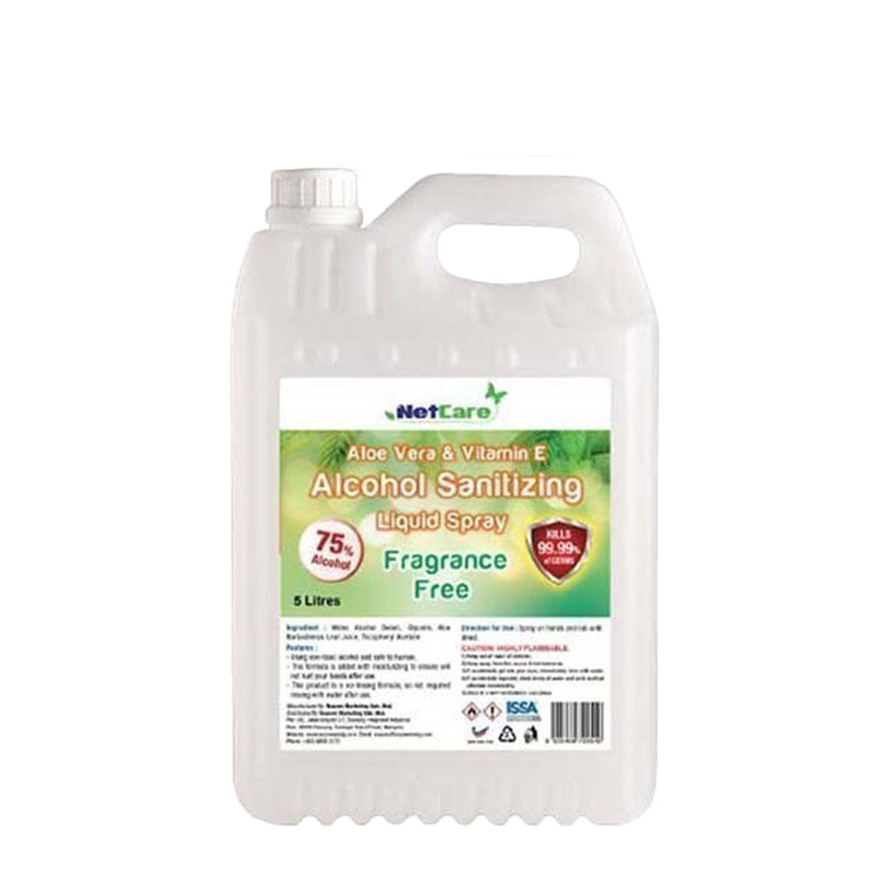 NETCARE ALCOHOL SANITIZING LIQUID FRAGRANCE FREE 5L