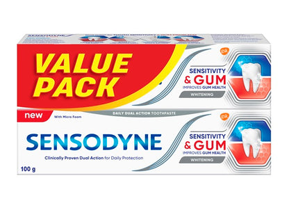 SENSODYNE SENSITIVE+GUM WHITENING TOOTHPASTE 100G 2S