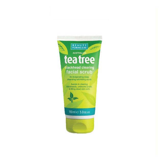 BEAUTY FORMULAS TEA TREE BLACKHEAD CLEARING FACIAL SCRUB 150ML