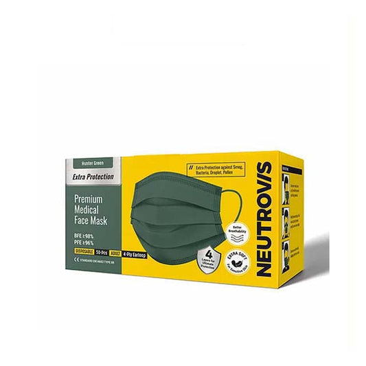 NEUTROVIS 4PLY MASK HUNTER GREEN 50S