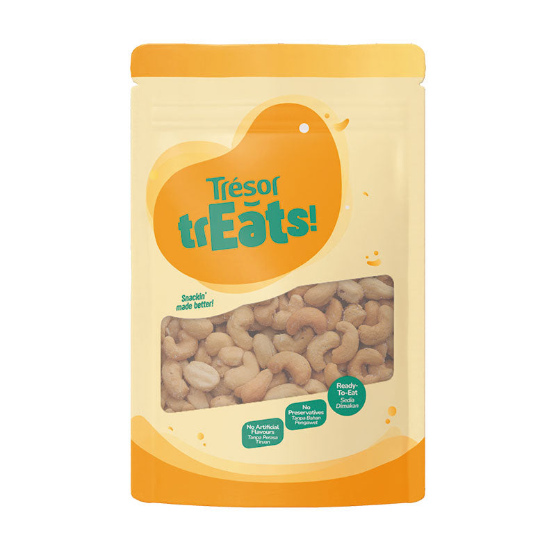 TRESOR TREATS ROASTED & SALTED CASHEW NUTS 150G