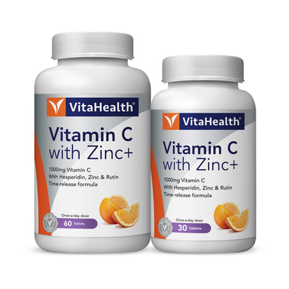 VITAHEALTH VITAMIN C + ZINC 60S + 30S