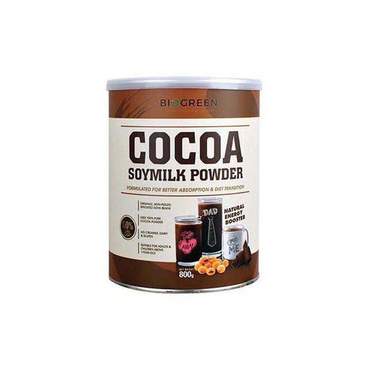 BIOGREEN COCOA SOYMILK 800G FOC COCOA SOYMIL 30G 2S
