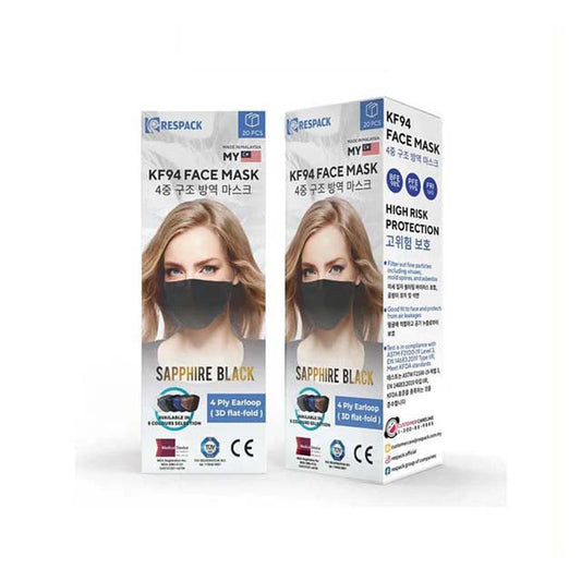 RESPACK KF94 FACE MASK BLACK 20S