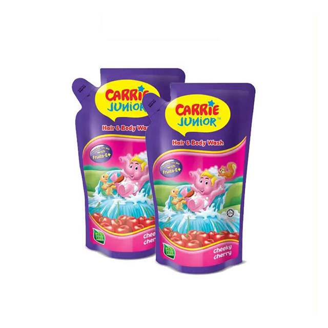 CARRIE JUNIOR HAIR & BODY WASH CHEEKY CHERRY REFILL POUCH 500G 2S
