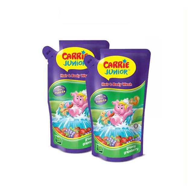 CARRIE JUNIOR HAIR & BODY WASH GROOVY GRAPEBERRY REFILL POUCH 500G 2S
