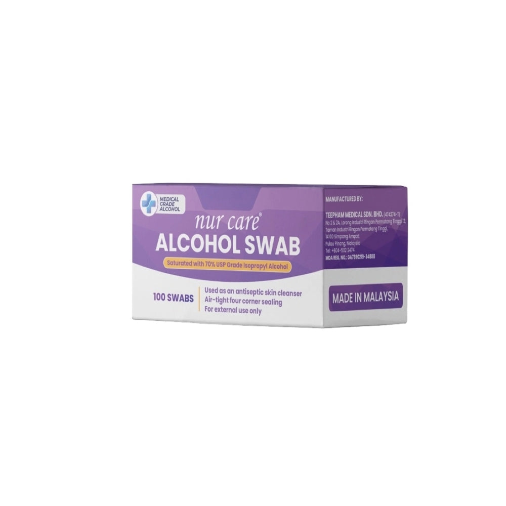 NUR CARE ALCOHOL SWAB PREMIUM 100S
