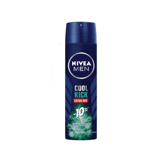 NIVEA FOR MEN DEODORANT COOL KICK EXTRA DRY ENERGY FRESH SPRAY 150ML