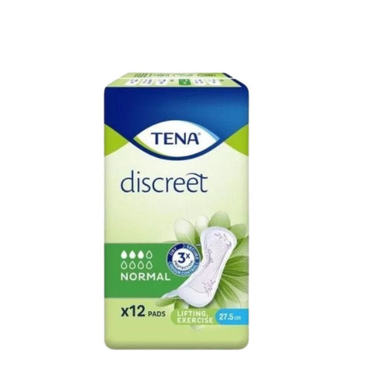 TENA DISCREET NORMAL PAD 27.5CM NON WINGS 12S