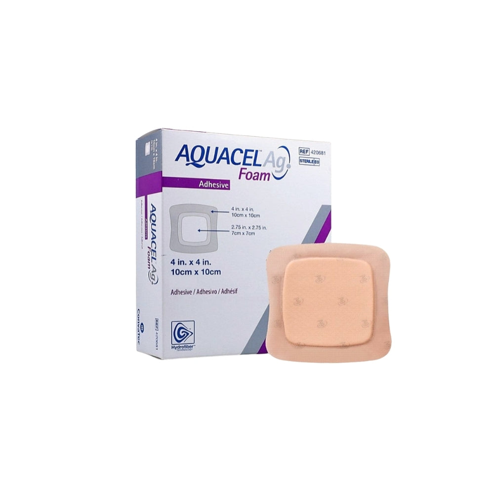 CONVATEC AQUACEL AG FOAM ADHESIVE 10CMX10CM (420681) 10S