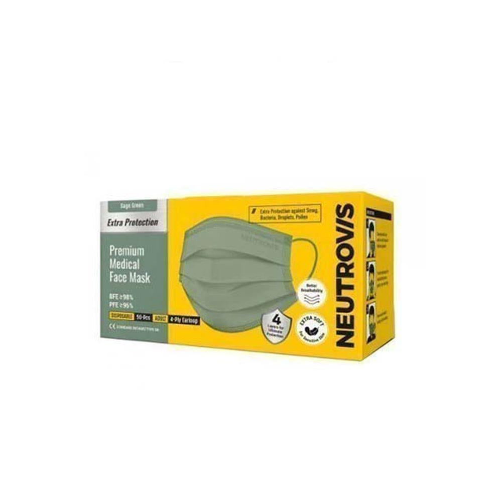 NEUTROVIS 4PLY MASK SAGE GREEN 50S