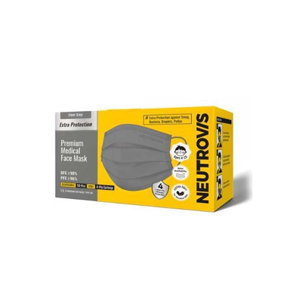 NEUTROVIS CH 4PLY MASK STEEL GREY 50S