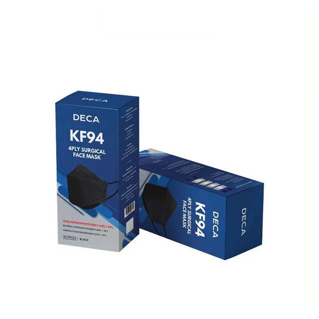 DECA KF94 4PLY SURGICAL DISPOSABLE ADULT FACE BLACK 20S