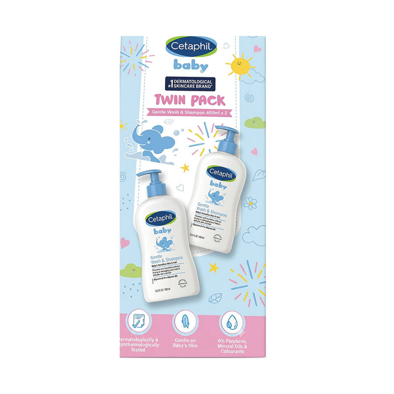 CETAPHIL BABY GENTLE WASH & SHAMPOO 400ML 2S