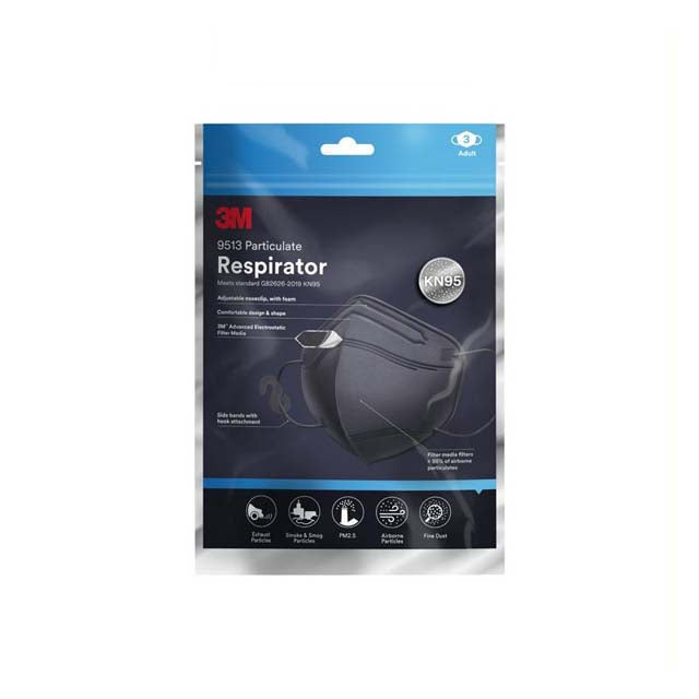 3M KN95 MASK BLACK 9513 3S