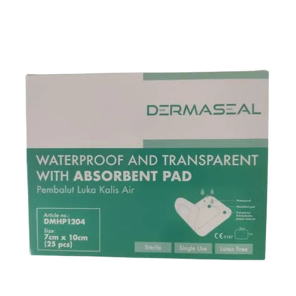 DERMASEAL WATERPROOF DRESSING WITH ABSORBENT PADS 7CMX10CM 25S