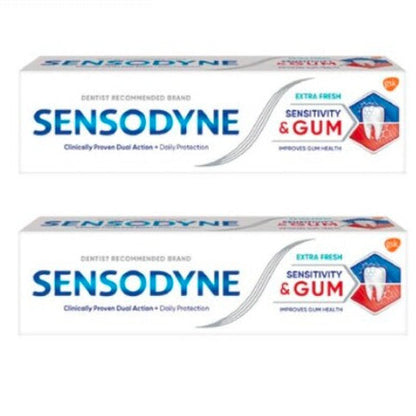 SENSODYNE SENSITIVITY + GUM EXTRA FRESH TOOTHPASTE 100G 2S