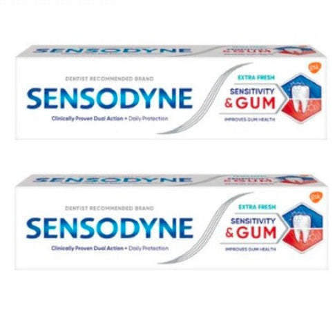 SENSODYNE SENSITIVITY + GUM EXTRA FRESH TOOTHPASTE 100G 2S