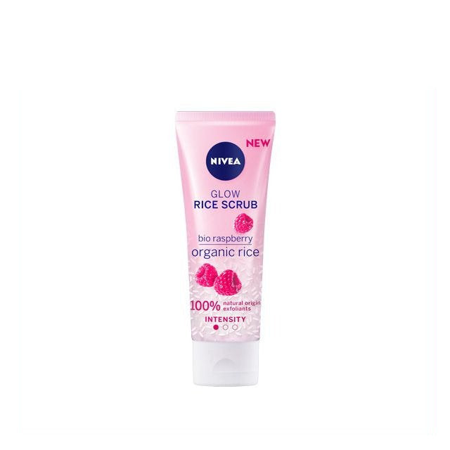 NIVEA BIO RASPBERRY ORGANIC RICE GLOW RICE SCRUB 75ML