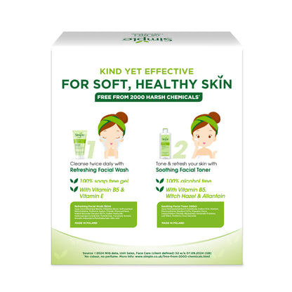 SIMPLE REFRESHING FACE WASH + SOOTHING FACIAL TONER VALUE PACK