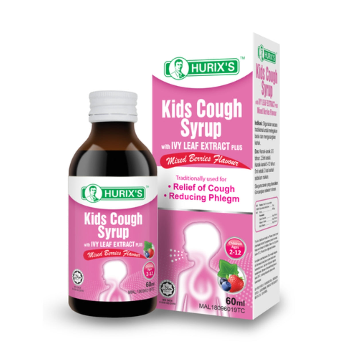 HURIXS KID COUGH SYRUP WITH IVY LEAF EXTRACT PLUS 60ML