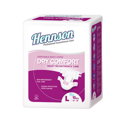 HENNSON DRY COMFORT ADULT DIAPER L10S