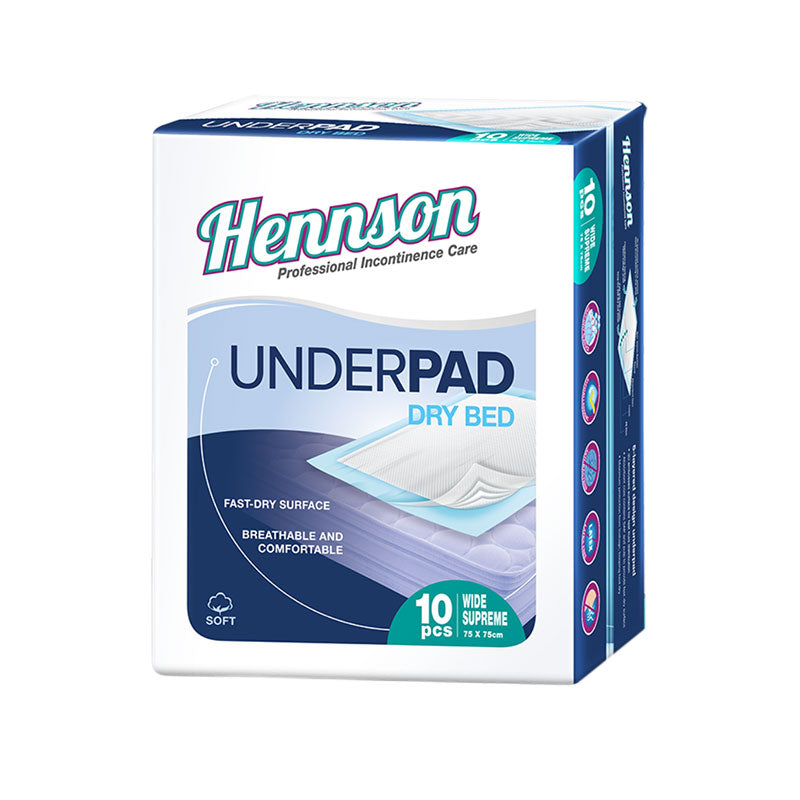 HENNSON DRYBED UNDERPAD 75CM X 75CM 10S