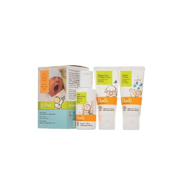 BUDS FOR BABY EVERYDAY ORGANICS INFANT + NAPPY STARTER KIT 1S