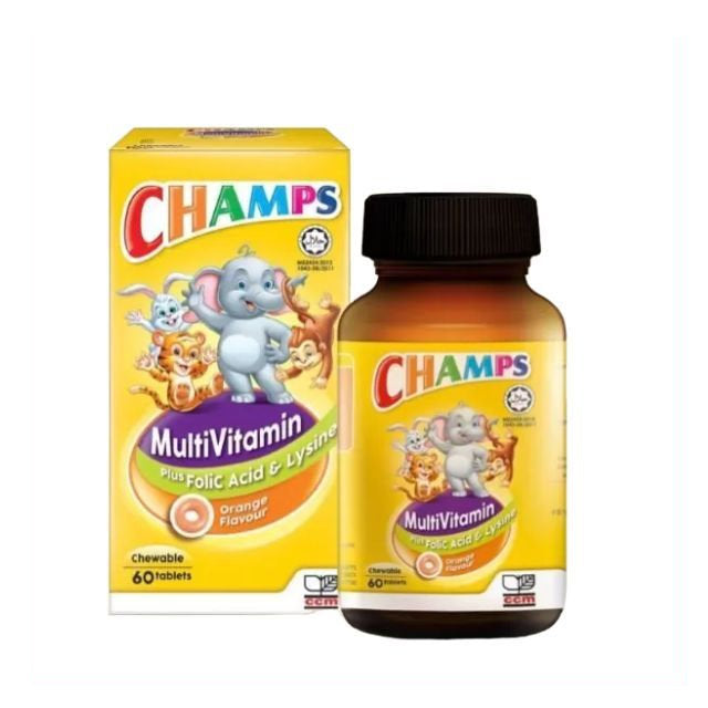 CHAMPS MV + LYSINE & FA ORANGE TAB 60S