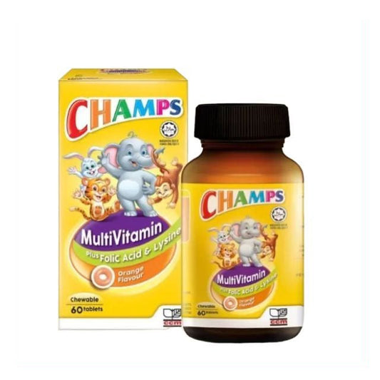 CHAMPS MV + LYSINE & FA ORANGE TAB 60S