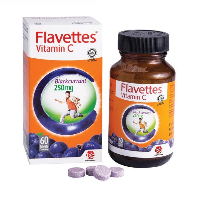 FLAVETTES VIT C 250MG BLACKCURRANT 60S