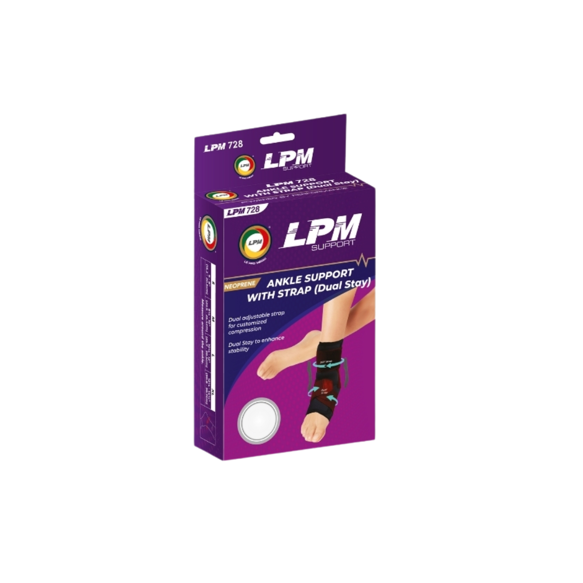 LPM ANKLE SUPPORT+STRAP 728 XL