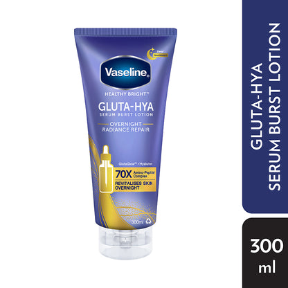 VASELINE HEALTHY BRIGHT GLUTA-HYA O/NGT RADIANCE REPAIR SERUM B/LOTION 300ML