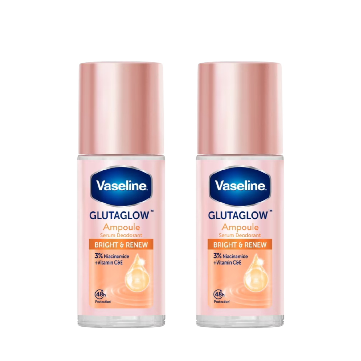 VASELINE GLUTAGLOW SERUM DEODORANT ROLL ON BRIGHT & RENEW 45ML 2S