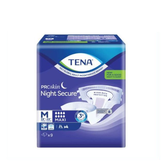 TENA PROSKIN NIGHT SECURE ADULT DIAPERS M 9S