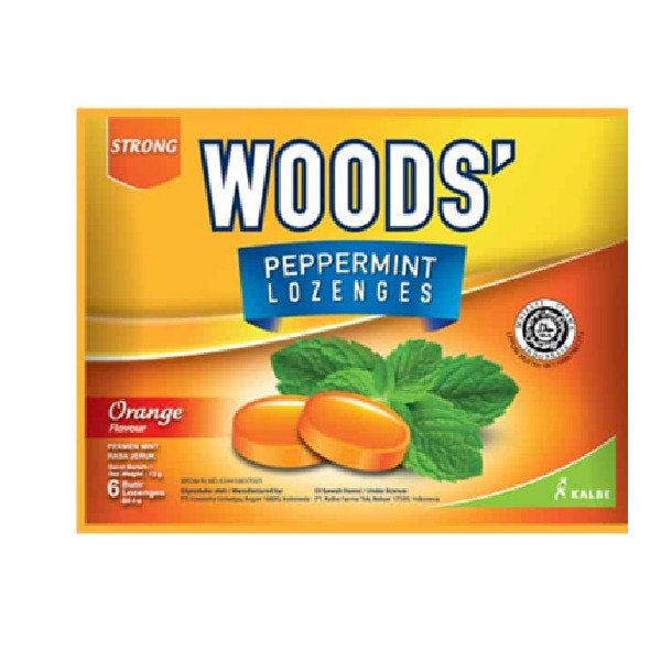 WOODS PEPPERMINT DROPS ORANGE 6S