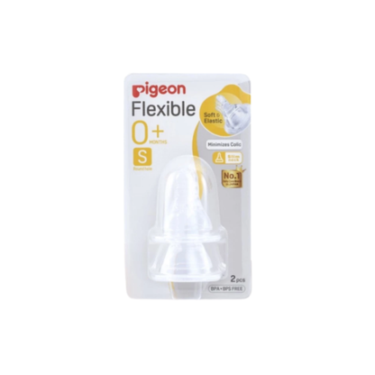 PIGEON PERISTALTIC NIPPLE SLIM NECK (S)ROUND HOLE 0-3M 2'S PG26658 (01940)