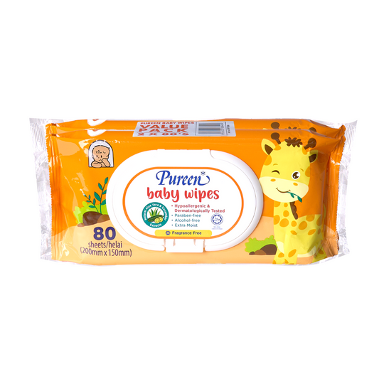 PUREEN BABY WIPES 2*80'S (FRAGRANCE FREE)