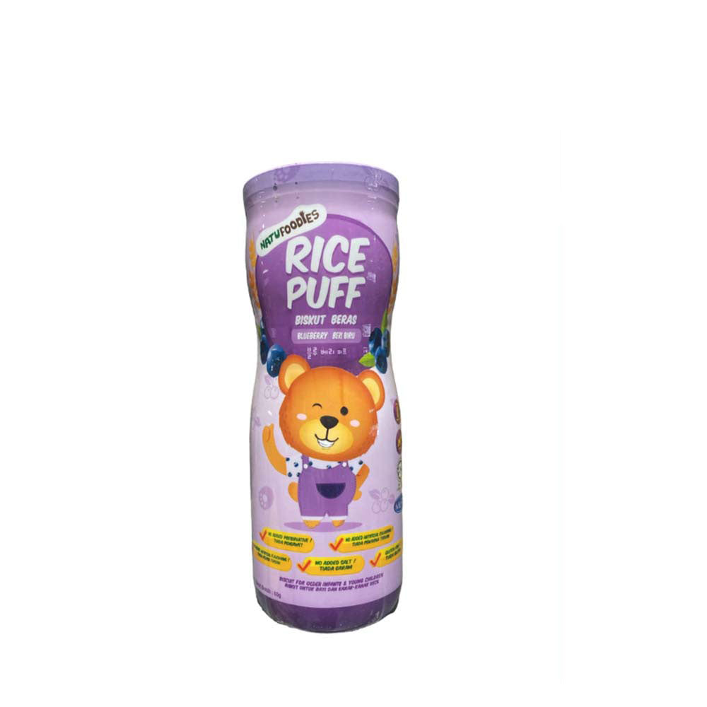 NATUFOODIES RICE PUFF BLUEBERRY 60G