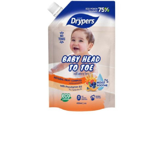 DRYPERS BABY HEAD TO TOE NATURAL FRUIT COMPLEX 450ML