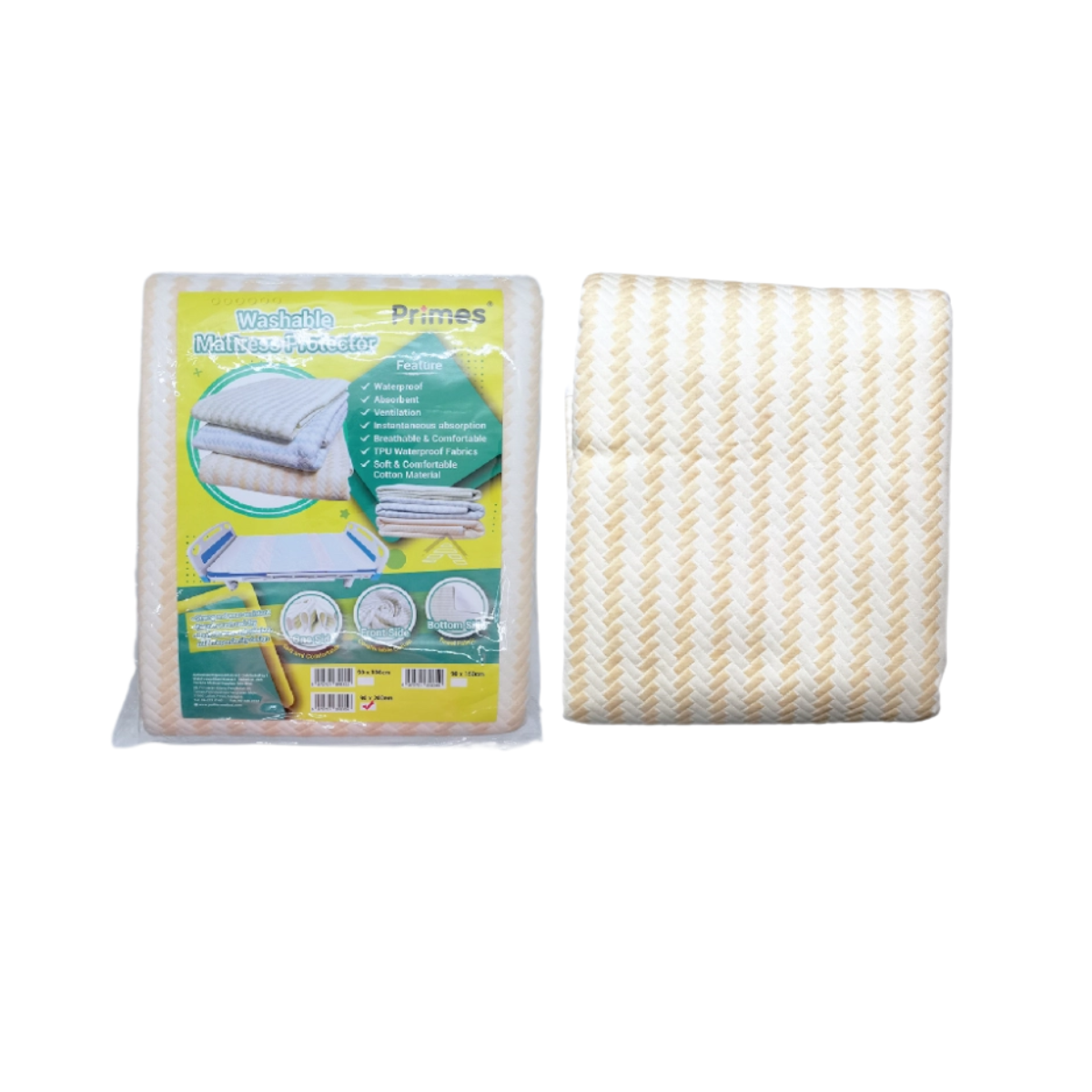PRIMES WASHABLE MATTRESS PROTECTOR 90X200CM 1S