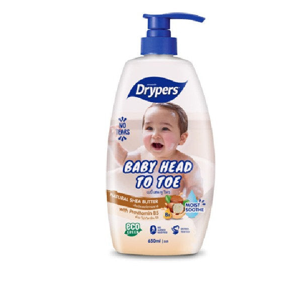DRYPERS BABY HEAD TO TOE NATURAL SHEA BUTTER 650ML