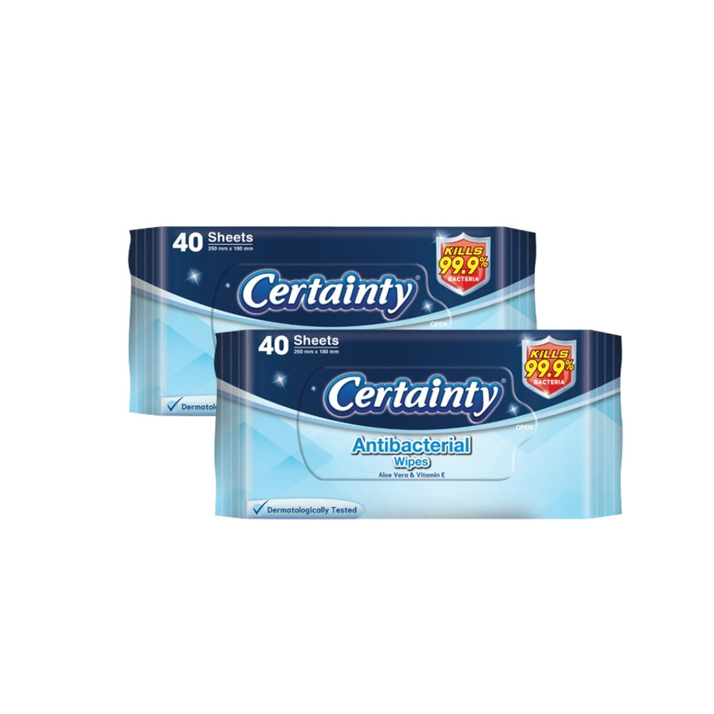 CERTAINTY ANTIBACTERIAL WIPES 40SX2