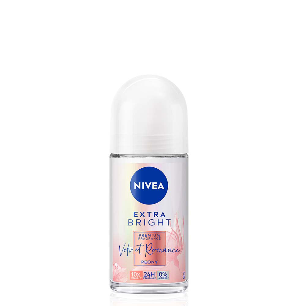 NIVEA DEODORANT EXTRA BRIGHT FRAGRANCE VELVET ROMANCE ROLL ON 50ML