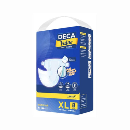 DECA VALUE ADULT DIAPERS XL 8S